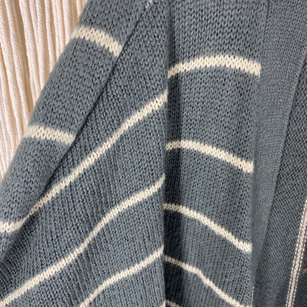 Uniqlo Grey Knit Striped oversized Cardigan - Picture 3 of 5